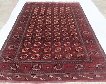 8×12 ft Turkmenhandcrafts Rug / Handmade Bukhara Rugs /For Living Room&Home,Office,Decore