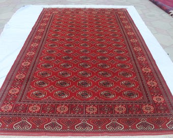 8×13 ft Handmade  Bukhara  Rug / Traditional Area Rugs / Tribal Afghan Carpet /LivingRoom,office /