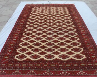 8x13 ft Vintage Afghan Rug / Large Oriental Wool Rugs / Floor covering Carpet / for LivingRoom |