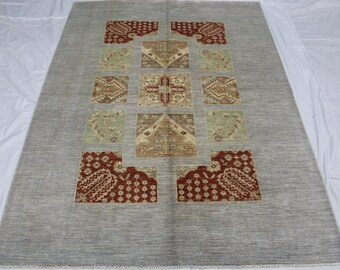 5.10x8 ft handmade flooring Chobi Rug / Hand-Knotted Wool Rugs /Traditional office  Area Carpet,LivingRoom|