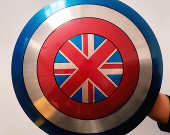 Handmade Captain Britain Shield | British Flag Superhero Metal Prop | Marvel-Inspired Cosplay & Wall Ha | Decor Handmade Collectible Gift
