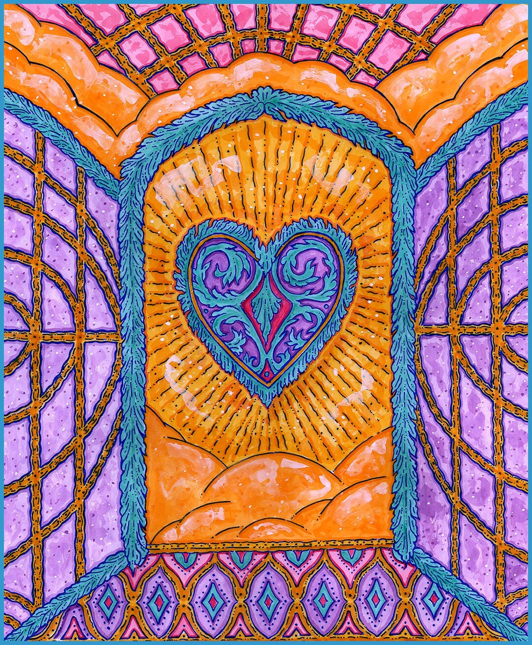 Heart Gate 5x7 Blank Hand Made Art Card - Etsy