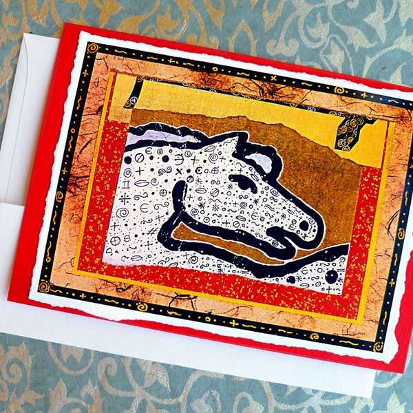 Epona Hand Made Archival 5 x 7 Blank Card. DESIGN NO. 52
