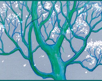 Spring Branches 5x7 Archival Hand made Blank Card