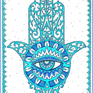 Hamsa Archival Hand Made 5 x 7 Blank Card