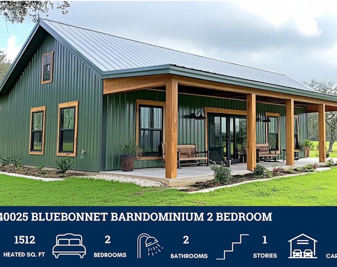 BCO-40001 Daxton Barndominium House Plan - Etsy Canada