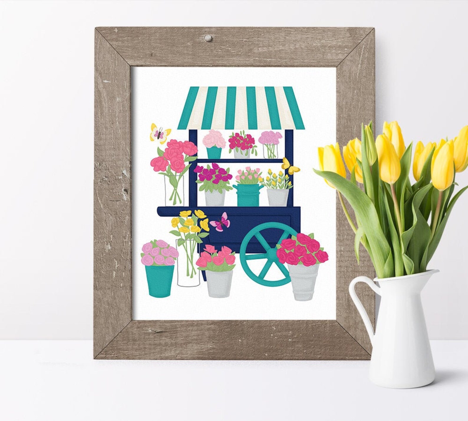 Flower Market Art Print // Floral Prints // Floral Illustration