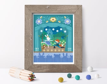 Forest Ballet Art Print // Ballet Wall Art // Girls Room Ballet Print // Ballet Room Decor // Fairytale Ballet // Woodland Animals Wall Art
