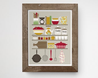 Farmhouse Kitchen Print // Kitchen Art // Farmhouse Wall Art // Kitchen Still Life // Kitchen Print // Farmhouse Art Print // Cooking Art