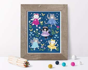 Fairies // Fairy Girl Room Décor // Fairy Print for Girls Room // Sweet Fairy Print // Fairy Wall Art // Fairy Art for Kids