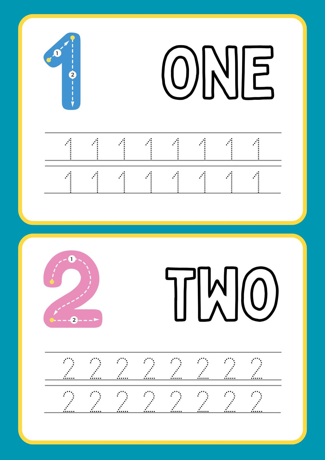 Number Tracing Worksheets 1–10 Printable Counting & Writing Practice ...