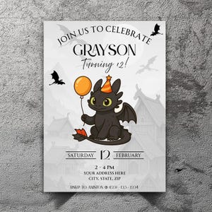 How To Train Your Dragon Party Invitation - How To Train Your Dragon Invite - Dragon Party Invitation - Dragon Invite Party Template