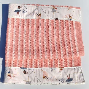 Ballerina Blanket Girl Toddler Cotton Throw Lap Handmade Dance Recital Ballet Dancer Gift Nutcracker Themed Lapghan Soft Bedroom Child