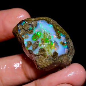 Rainbow  Fire Ethiopian Opal Fancy Shape Rough Loose Gemstone For Making Jewelry 48.5 Ct 30X21X17mm