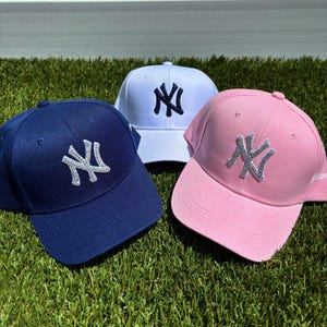 Rhinestone Bedazzled New York Yankees Adjustable Baseball Cap