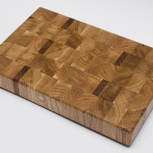 End Grain Cutting Board, Oak Butcher Block, Wooden Chopping Board, Thick Cutting Board for Kitchen, Chef Gift, Heavy Duty Board
