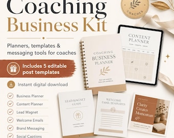Coaching Business Kit, Planners, Lead Magnet, Email Templates (Digital Download)