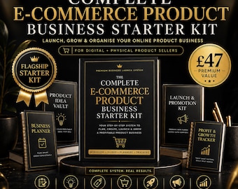 Complete Ecommerce Starter Kit Product Business Workbook Online Shop Planner Launch Guide Templates Bundle