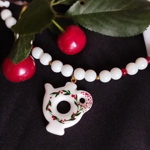 Handmade Ceramic Beaded Necklace with Unique Ceramic Pendant – Teapot or Animal Design