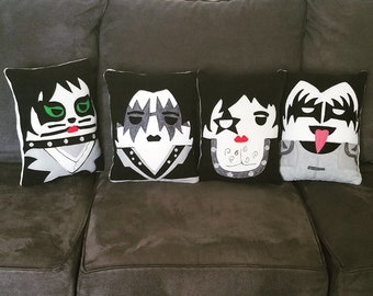 KISS pillows set, throw pillow, musician, rock n roll