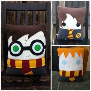Almofada de bruxo, Harry, Hermione, Ron, Luna, Draco, pelúcia, almofada decorativa