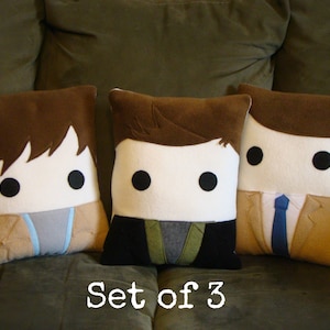 Team Free Will, Set of 3, cushion, plush, pillow, Sam, Dean, Castiel