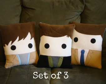 Team Free Will, Set of 3, cushion, plush, pillow, Sam, Dean, Castiel