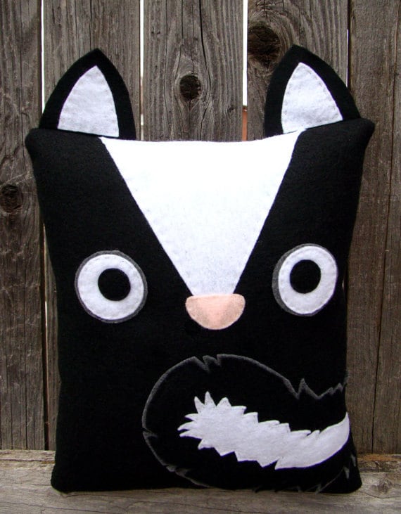 Skunk Plush Skunk Decorative Pillow Room Decor Throw Pillow Etsy