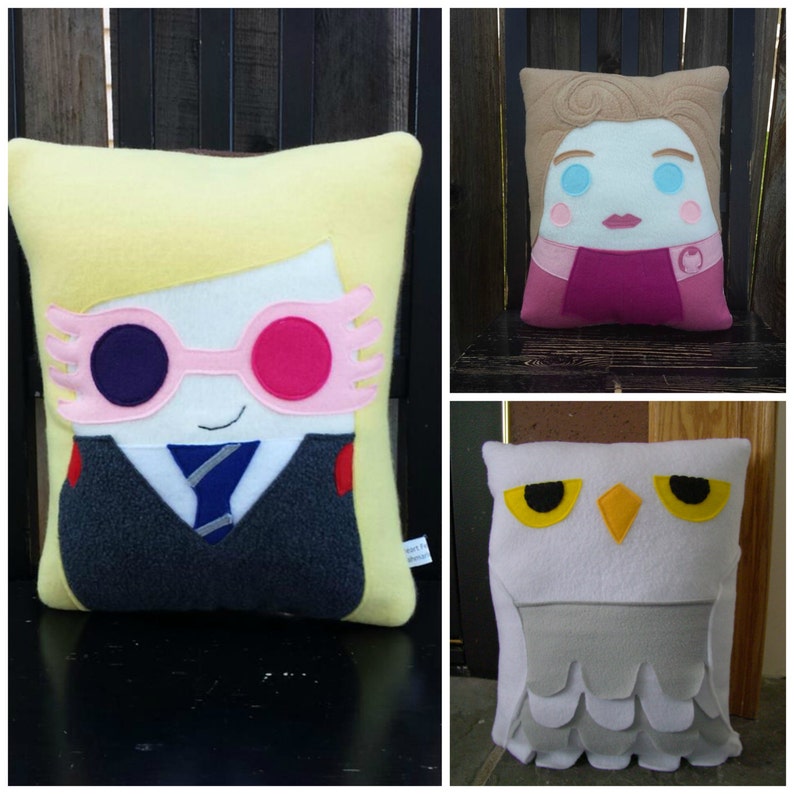 Wizard pillow, Harry, Hermione, Ron ,Luna, Draco, plush, Decorative Pillow image 2