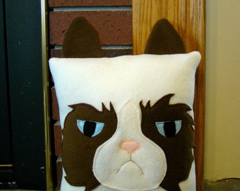 Grumpy cat pillow, plush, throw pillow, room decor