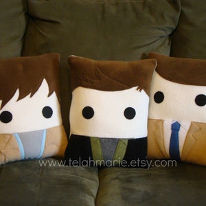 Portrait Pillow, Sam, Dean, or Cas, cushion, throw pillow, Plush