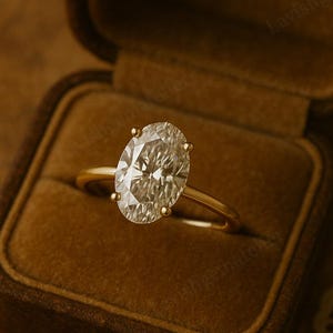 14K massief gouden 2 kt ovaal geslepen laboratoriumdiamanten verlovingsring, verborgen halo gesimuleerde diamanten ring trouwring vrouw belofte ring voor haar