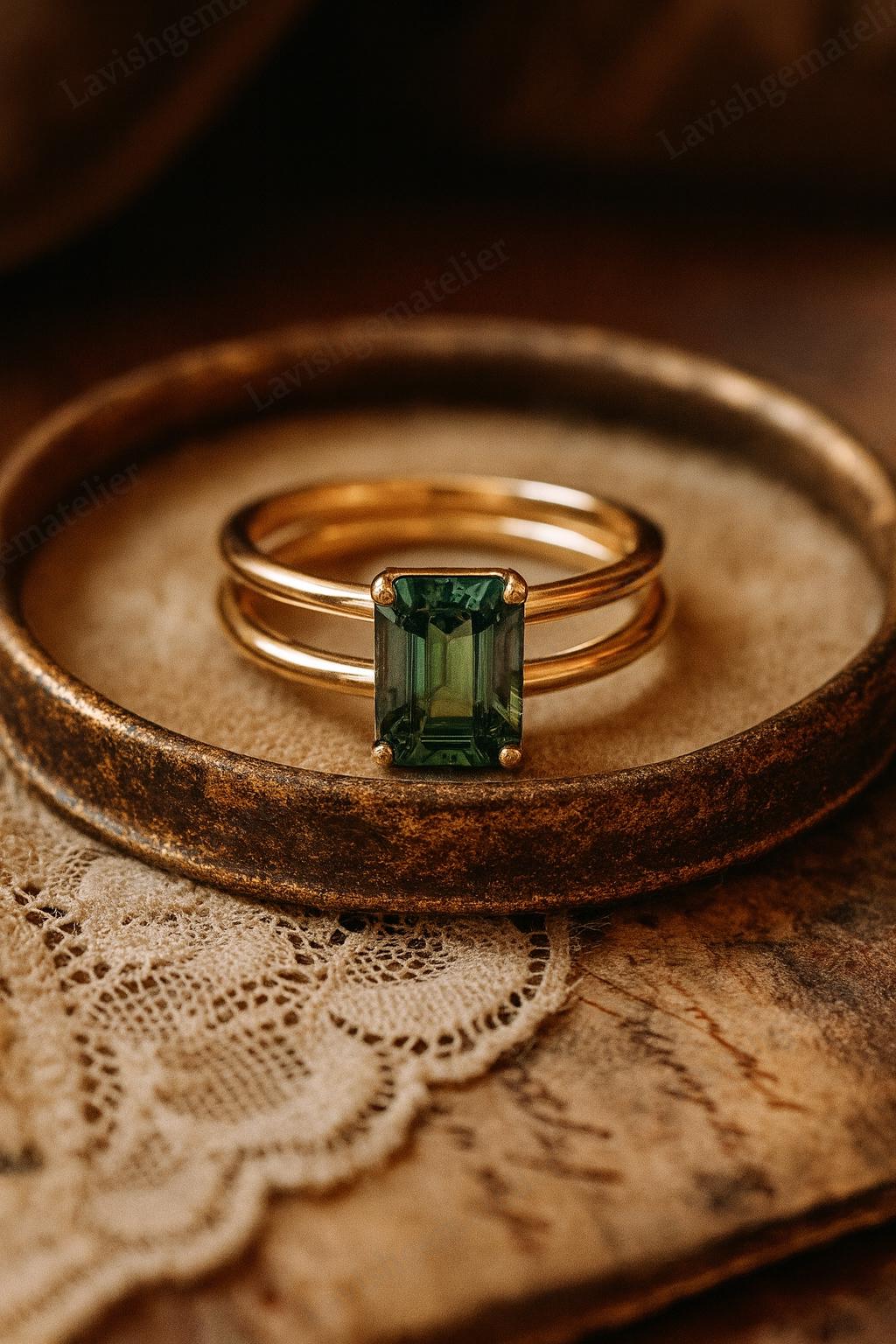 Saphir Vert-bleu D'Australie – 1,60 Carats – Taille 7.4x5.5 Mm – Traité Par Chauffage – RARE