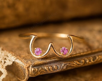 18k Lesbian ring for Pride Month, Lesbian Gift, Gay Pride Jewelry Gift to Girlfriend, Lesbian pride, Breast Cancer, Pride ring, Lgbt jewelry