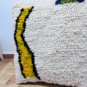 Stylish design, woven wool, oversized, comfortable, Moroccan, square, handmade, pouf WHITE