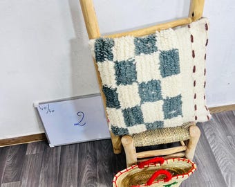 Moroccan Wool Pillow Cover | Vintage Berber Cushion | Boho Home Decor
