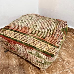 Moroccan pouf cover, beni wraine floor pillow, floor pillow cover, floor pouf, pink colored moroccan, floor pouf, antique moroccan ottoman