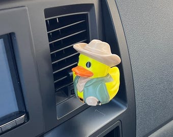 Off-Road-Ducking Cowboy Car Charm Accessoire Accessoire | Niedliche Enten-Armaturenbrett-Dekor | Universal Halterung