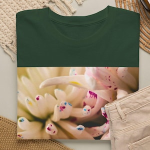 Speckles of Color on Flower Shirt, Floral Photo Tee Shirt