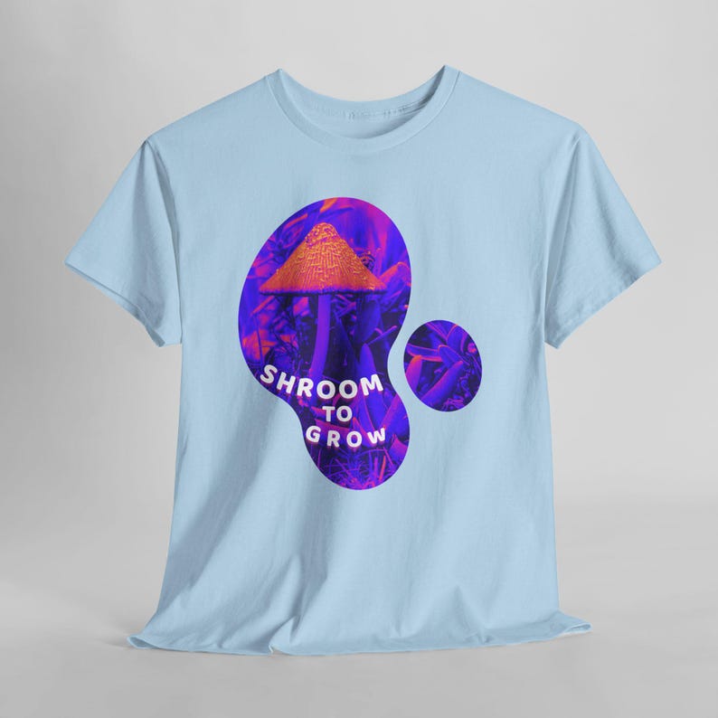Shroom to Grow Mushroom Shirt, Trippy Nature Photo Tee, Psychedelic Garden Photo Art Royal