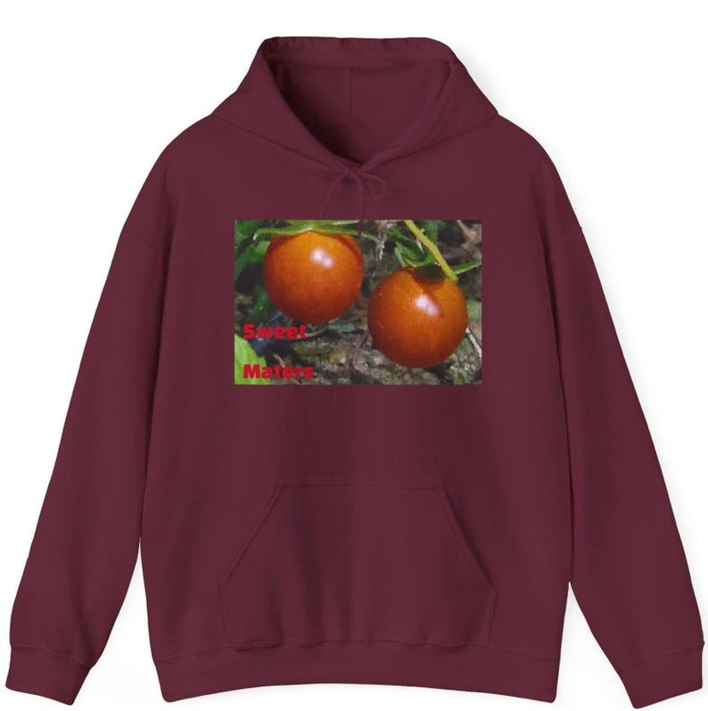 Tomatträdgård Fotohuvtröja – Mysig unisex-tröja Maroon