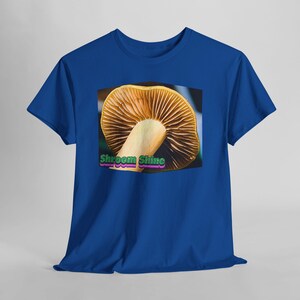 Shroomshine Mushroom Photo T Shirt, Retro Garden Shirt Royal