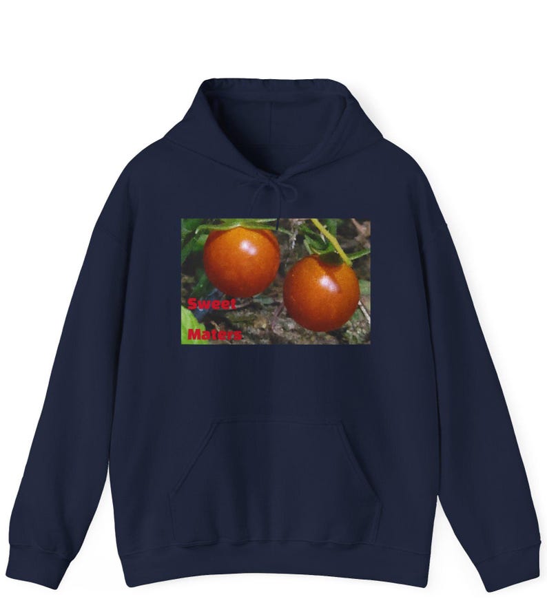 Tomatträdgård Fotohuvtröja – Mysig unisex-tröja Navy