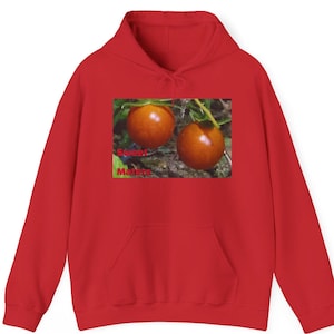 Tomatträdgård Fotohuvtröja – Mysig unisex-tröja Red