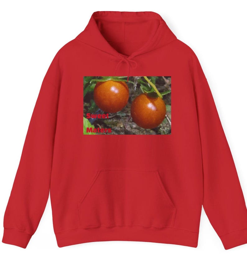 Tomatträdgård Fotohuvtröja – Mysig unisex-tröja Red