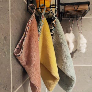 Bamboo terry wash mitt. Gentle cleansing glove for adults and babies.