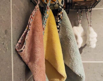 Lot de 2 Gants de toilette en éponge bambou. Gant nettoyant douceur pour adulte et bébé.