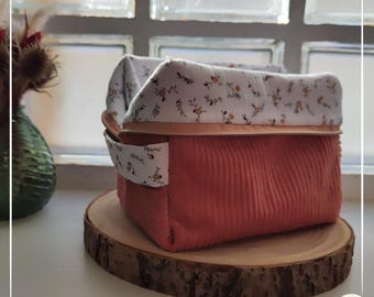 Trousse de toilette femme, bébé en velours côtelé et gaze. Trousse de maquillage pour voyage. Rangement accessoires. Cadeau maman rentrée