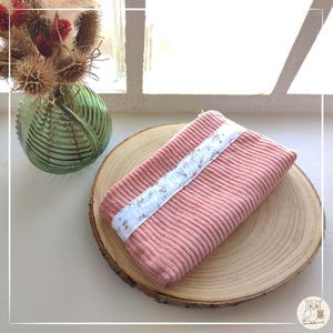 Small corduroy zippered pouch. Toiletry bag, makeup bag, wallet. Handbag accessory. Gift for women and girls.