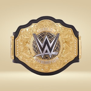 WWE World Heavyweight Championship Replica Belt: Adult Size, 6MM Metal Plates, Leather Strap